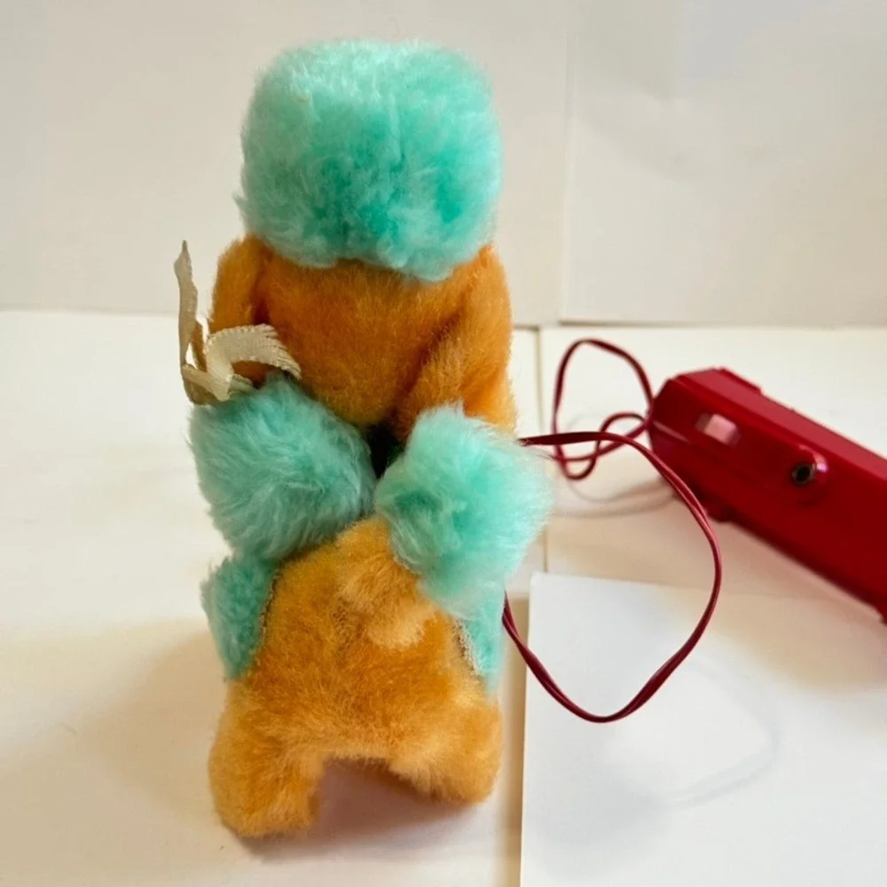 VTG Tiny French Poodle Battery Operated Controlled Toy Plush Animal Japan Rare